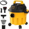 VEVOR Wet Dry Vac, 2.6 Gallon, 2.5 Peak HP, 3 in 1 Portable Shop Vacuum with Blowing Function, Attachments Storage, Perfect for Cleaning Floor, Upholstery, Gap, Car, Black/Yellow, ETL Listed