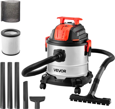 Vevor Shop Vacuum 5.8 Gallon Wet & Dry Self-Cleaning Metal Tank New