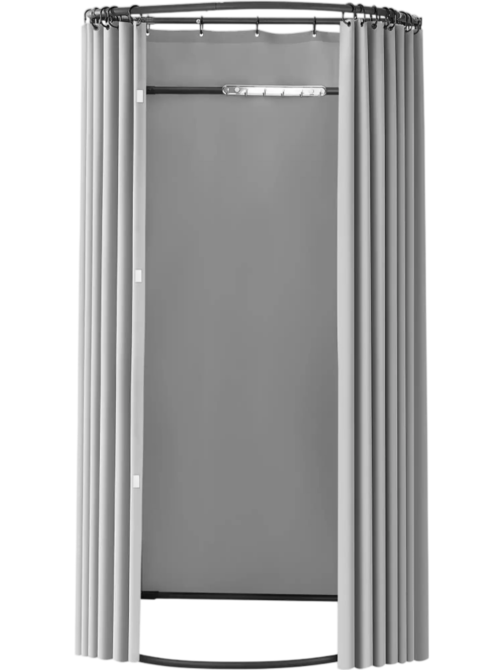 VEVOR Fitting Room, Dressing Room with Thick Polyester Curtains, Privacy Space with Shading Curtain and a Hook, for Boutique, Mall, Tailor's Store & Outdoor 39 x 37 x 79 in (Black and Gray-White)