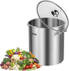 VEVOR Stainless Steel Stockpot, 24 Quart Cooking Pots, Cookware Sauce Pot with Lid, and Handle, Heavy Duty Commercial Grade Stock Pot, Sanding Treatment, for Steaming Boiling or Frying Silver