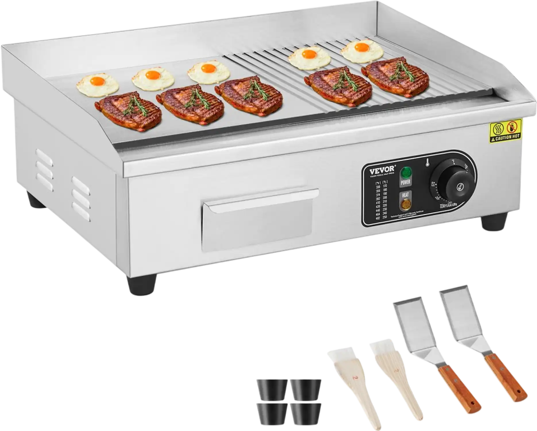 Vevor Electric Griddle Commercial Half-Flat Top 22