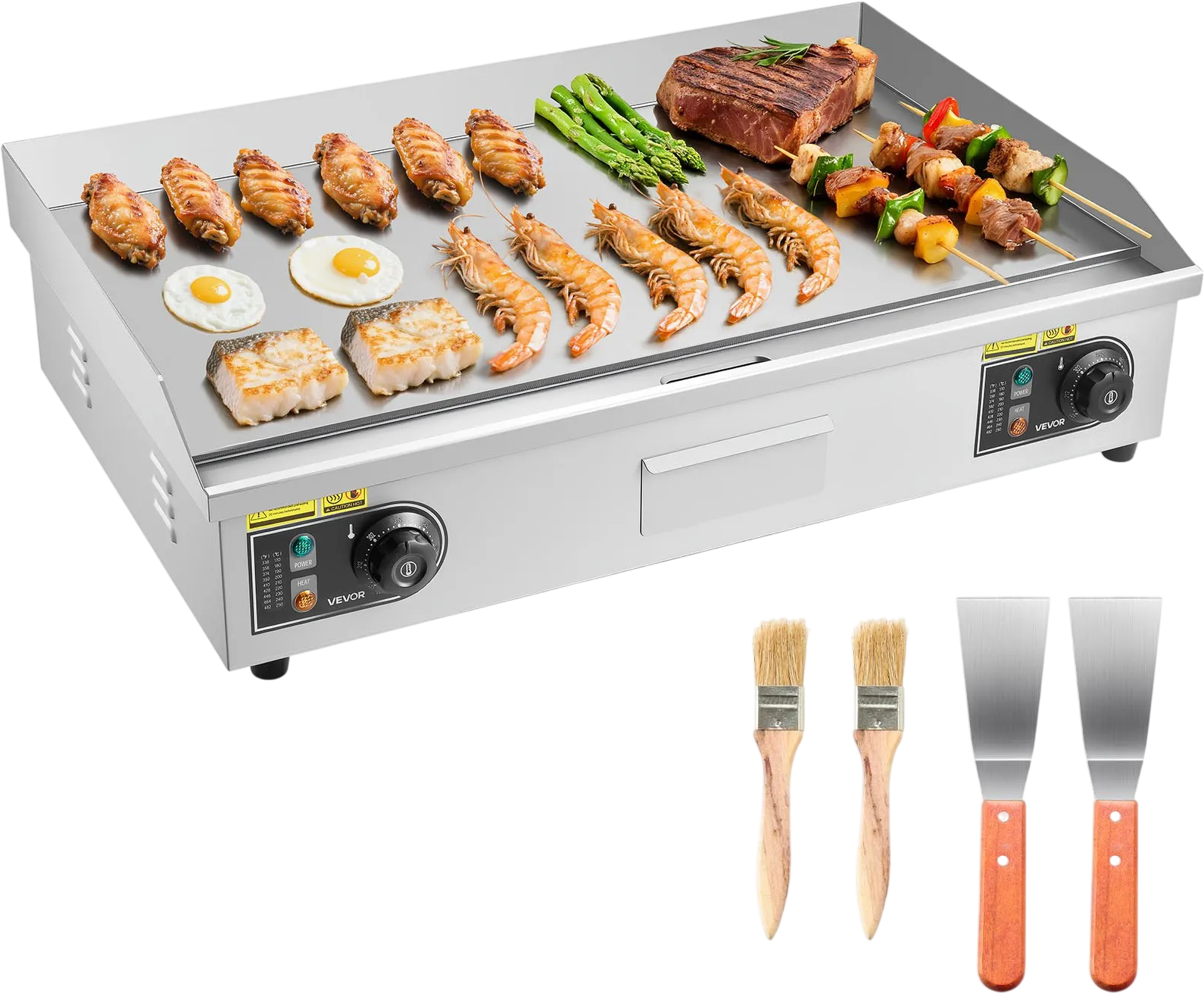Vevor Commercial Electric Griddle 28.5 x 15.75 in. Flat Top Adjustable Temp 2800W New