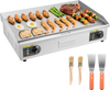 VEVOR Commercial Electric Griddle, 28.54 x 15.75 in, 2800W, 122-570°F Adjustable Temp Control, Stainless Steel Countertop Flat Top Grill with 2 Spatulas, 2 Brushes, and 4 Foot Pads, for Steak