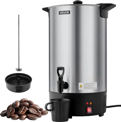 Vevor Commercial Coffee Urn 100-Cup 15 L Stainless Steel Hot Beverage Dispenser New