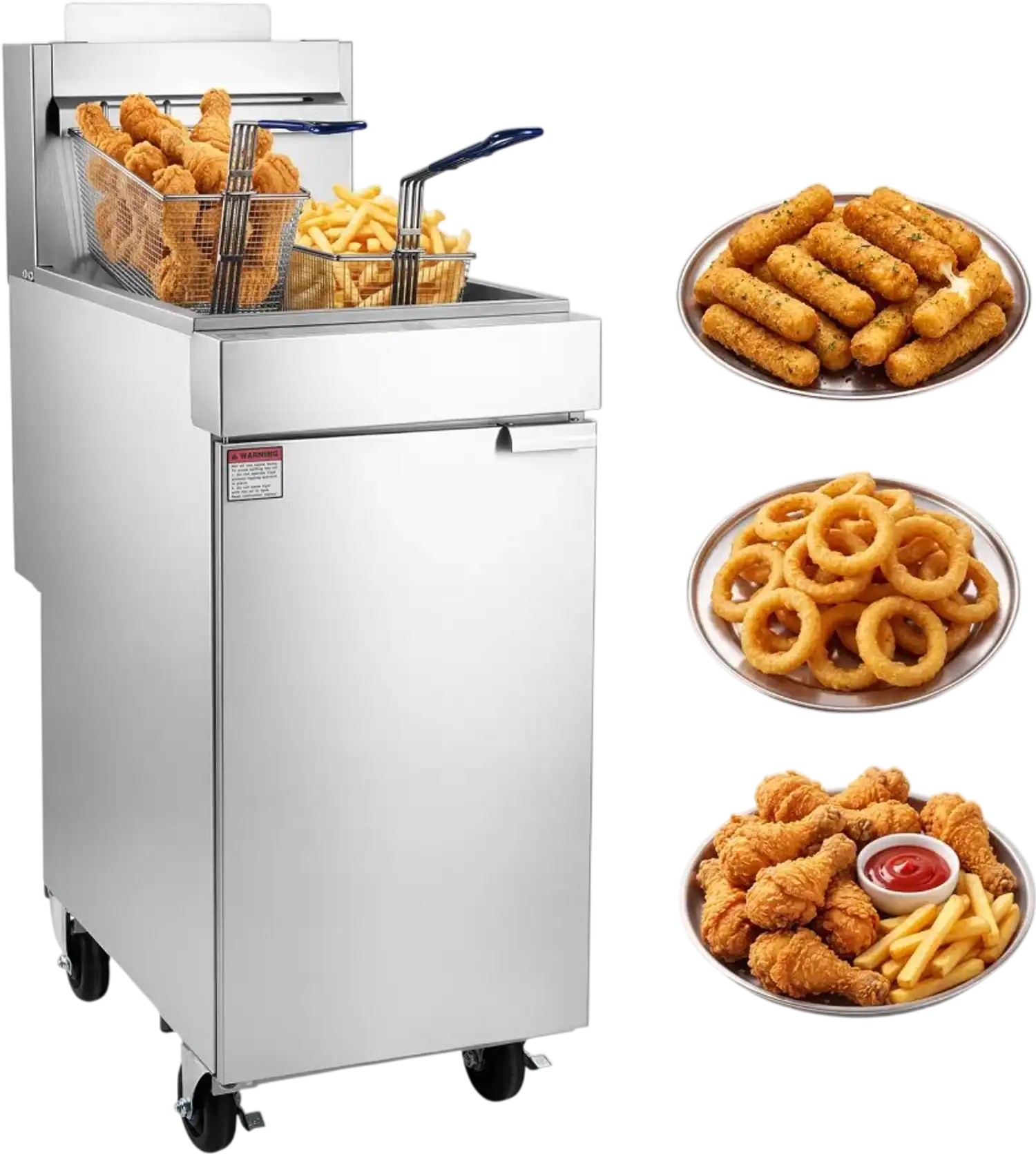 Vevor Deep Fryer Commercial Propane 90,000 BTU 40 lbs Floor-Standing with 2 Baskets New