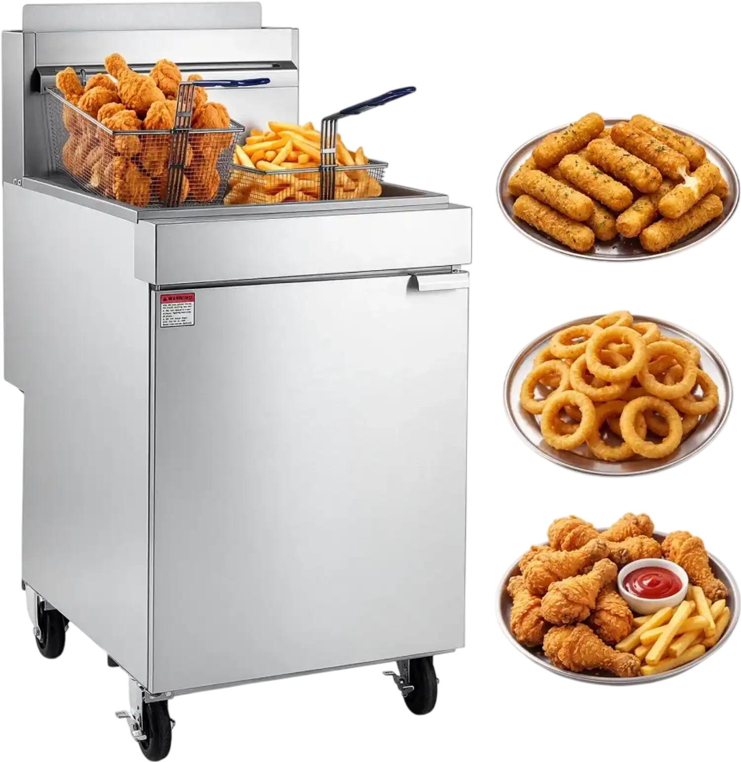 Vevor Deep Fryer Commercial Propane 80 lbs Floor Standing Stainless Steel with 2 Baskets New