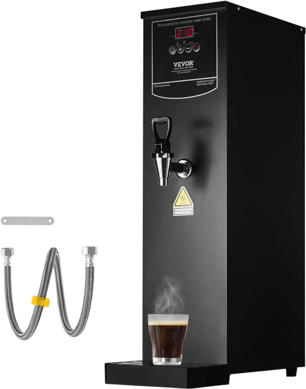 VEVOR Commercial Water Boiler, Electric Hot Water Dispenser with 316 Stainless Steel Heating Tube, 1500W Step-by-step Fast Heating 50L per Hour Hot Water Boiler, for Coffee Tea Restaurant Office