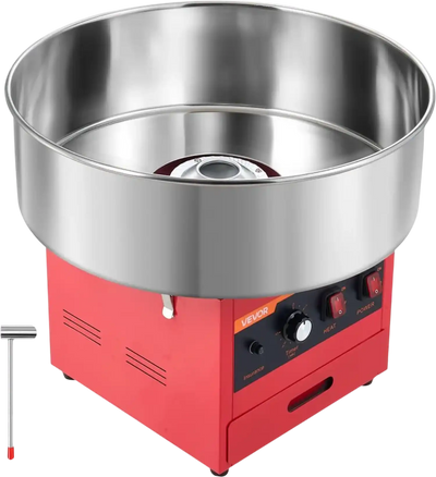 Vevor Cotton Candy Machine Commercial 1000W Electric Candy Floss Maker Red with 20.5