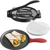 VEVOR Tortilla Press, 10 Inch Cast Iron Tortilla and Roti Maker, Heavy Duty Tortilladora Press, Pataconera Makers with Handle and 100 Pcs Parchment Paper, Dough Taco Press for Flour Tortilla, Tawa