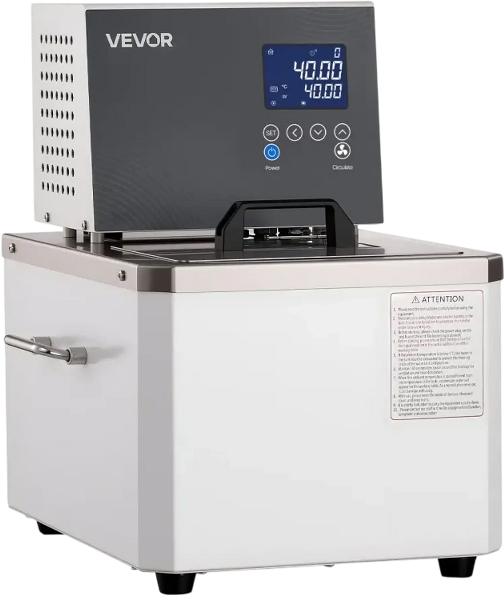 VEVOR Laboratory High-Temperature Circulating Oil Bath, Up to 100℃/212℉, 6 L Lab Constant Temperature Heating Tank, 0.05℃ High Precision, Internal and External Dual Circulation, for Laboratory