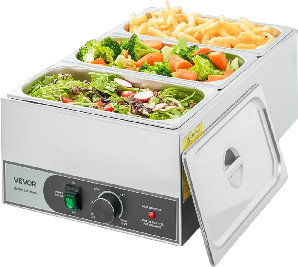 Vevor Food Warmer Commercial Steam Table Countertop Buffet Bain Marie ...