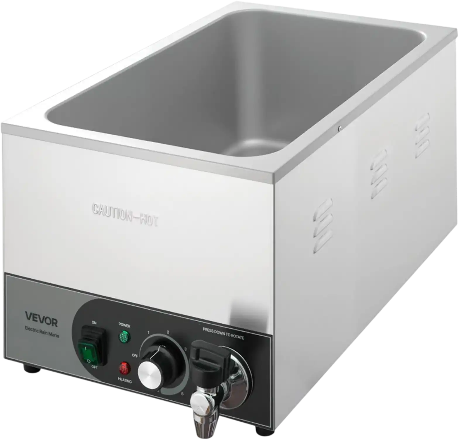 Vevor Food Warmer Electric Stainless Steel Steam Buffet Bain Marie 1200W 7.9