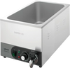 VEVOR Commercial Food Warmer, 1200W Electric Stainless Steel Steam Food Warmer, Fast Heating Countertop Buffet Bain Marie with Detachable Power Cord, for Catering, Restaurants, Parties & Buffets
