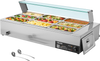 VEVOR Commercial Food Warmer, 1500W Electric Stainless Steel Steam Food Warmer with Glass Cover, 9-Pan Countertop Buffet Bain Marie with Soup & Perforated Ladles, for Catering, Restaurant & Party