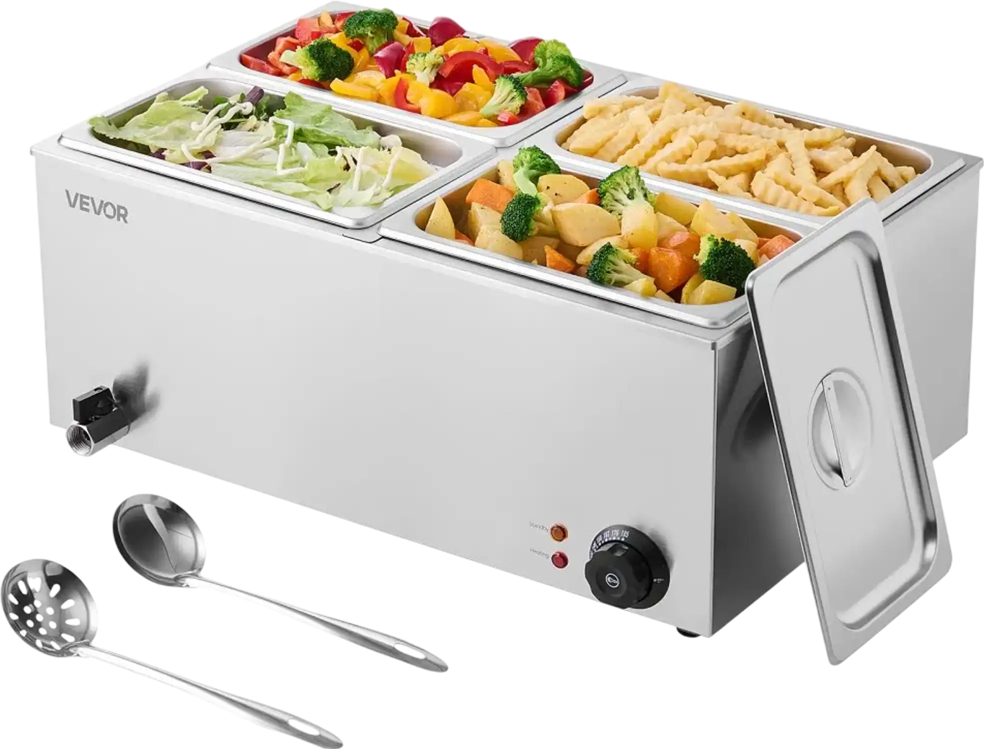 Vevor Food Warmer 4-Pan 15.9 qt Countertop Buffet Bain Marie New