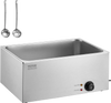 VEVOR Commercial Food Warmer 19QT Bain Marie 1200W Electric Buffet Warmer Steam Table Food Warmer Countertop Stainless Steel Food Warmer Wet or Dry Use for Parties, Catering and Restaurant
