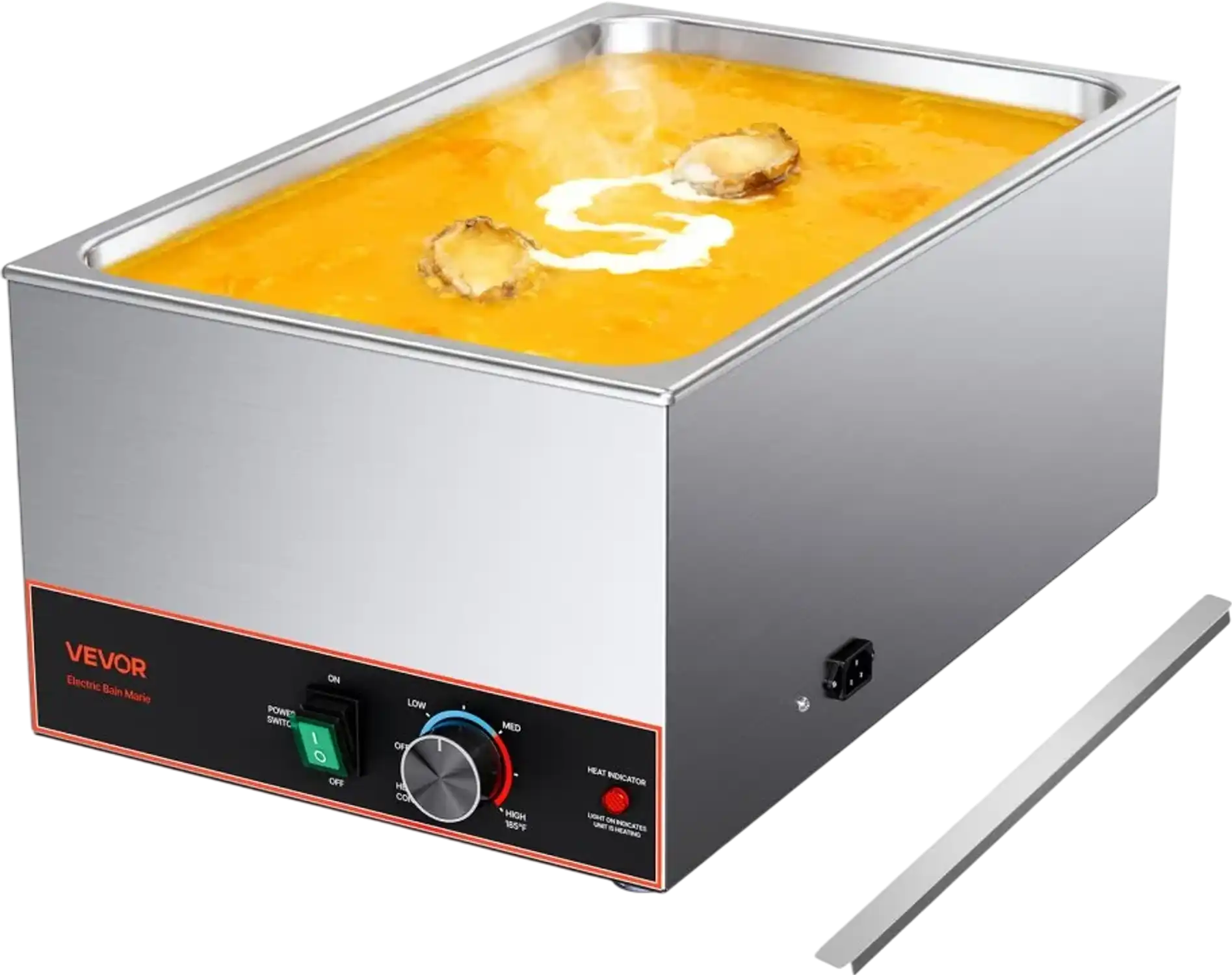 Vevor Food Warmer Commercial Electric Countertop Bain Marie 1500W Stainless Steel New