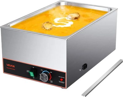 Vevor Food Warmer Commercial Electric Countertop Bain Marie 1500W Stainless Steel New