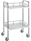 VEVOR Lab Rolling Cart, 2-Shelf Stainless Steel Rolling Cart, Lab Serving Cart with Swivel Casters, Dental Utility Cart for Clinic, Lab,  Hospital, Salon, 15.16"x21.57"x34.06"