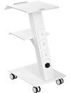 VEVOR Lab Trolley, Rolling Lab Cart with Built-in Socket, 3-Layer Metal Mobile Trolley, Tray Rolling Clinic Cart with Swivel Wheels, 220 lbs Weight Capacity, for Lab, Clinic, Beauty and Salon