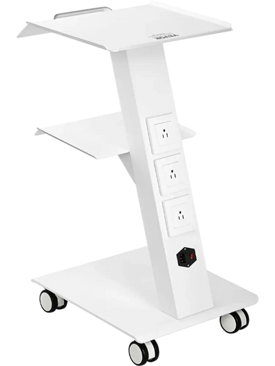 Vevor Lab Trolley Rolling 3-Tier Mobile Cart with Built-in Socket New