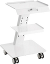 VEVOR Lab Trolley, 3-Layer Rolling Lab Cart, Metal Mobile Trolley with Swivel Wheels, Tray Rolling Clinic Cart 220 lbs Weight Capacity, for Lab, Clinic, Beauty and Salon