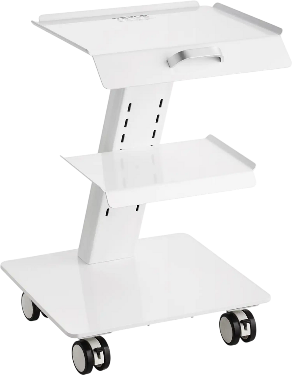 VEVOR Lab Trolley, 3-Layer Rolling Lab Cart, Metal Mobile Trolley with Swivel Wheels, Tray Rolling Clinic Cart 220 lbs Weight Capacity, for Lab, Clinic, Beauty and Salon
