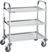VEVOR Stainless Steel Cart, 3 Layers Lab Utility Cart 400 lbs Weight Capacity, Medical Cart with Lockable Universal Wheels, for Lab, Clinic, Kitchen, Salon