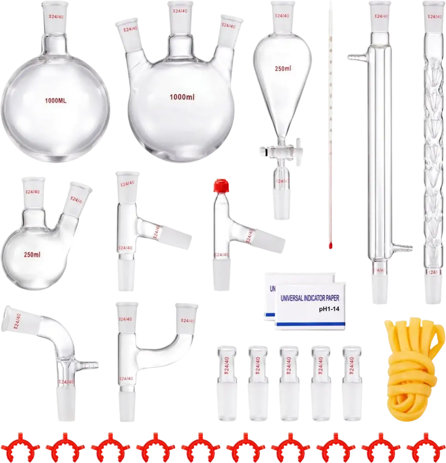Vevor Lab Distillation Kit 1000 ml 24/40 Joint Essential Oil Glassware Set New