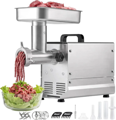 Vevor Meat Grinder Commercial Electric #12 11 lbs/Min Stainless Steel Sausage Maker New
