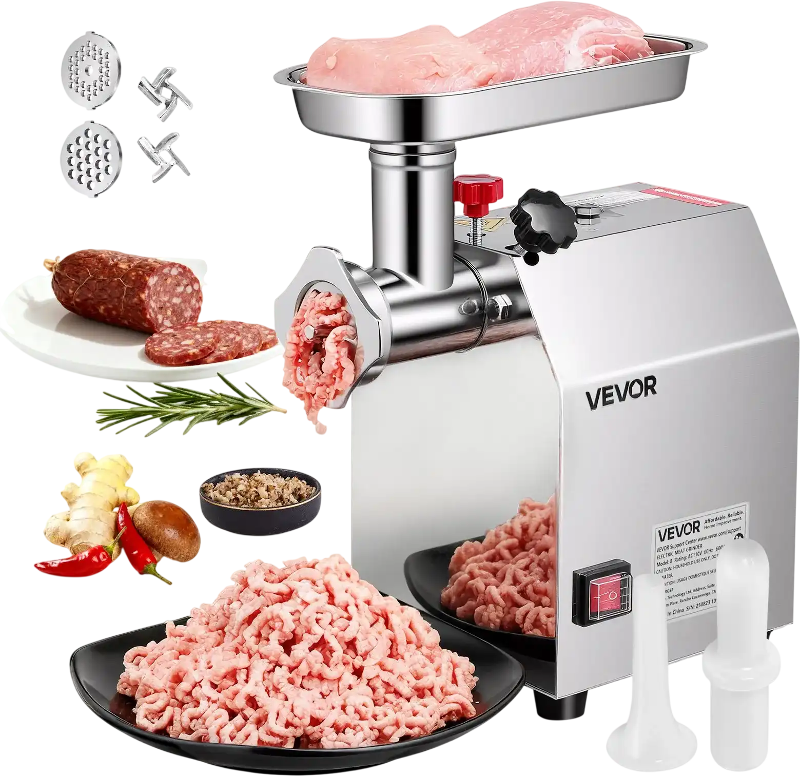 Vevor Commercial Electric Meat Grinder 5 lbs/min 600W with Sausage Stuffer New