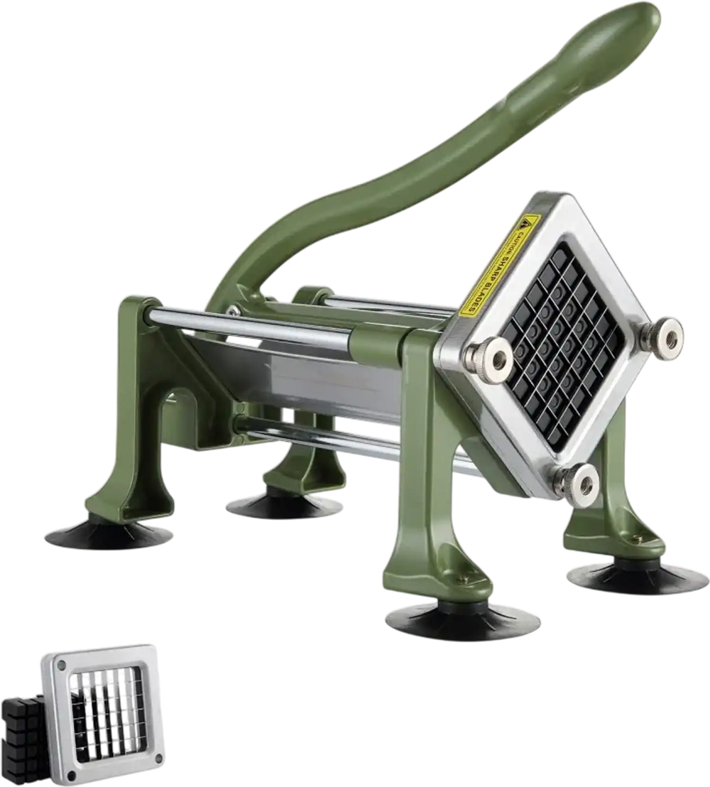VEVOR French Fry Cutter, Potato Slicer with 1/2-Inch Stainless Steel Blade, Manual Potato Cutter Chopper with Suction Cups, Great for Potato, French Fries, Cucumber, Vegetables, Carrot