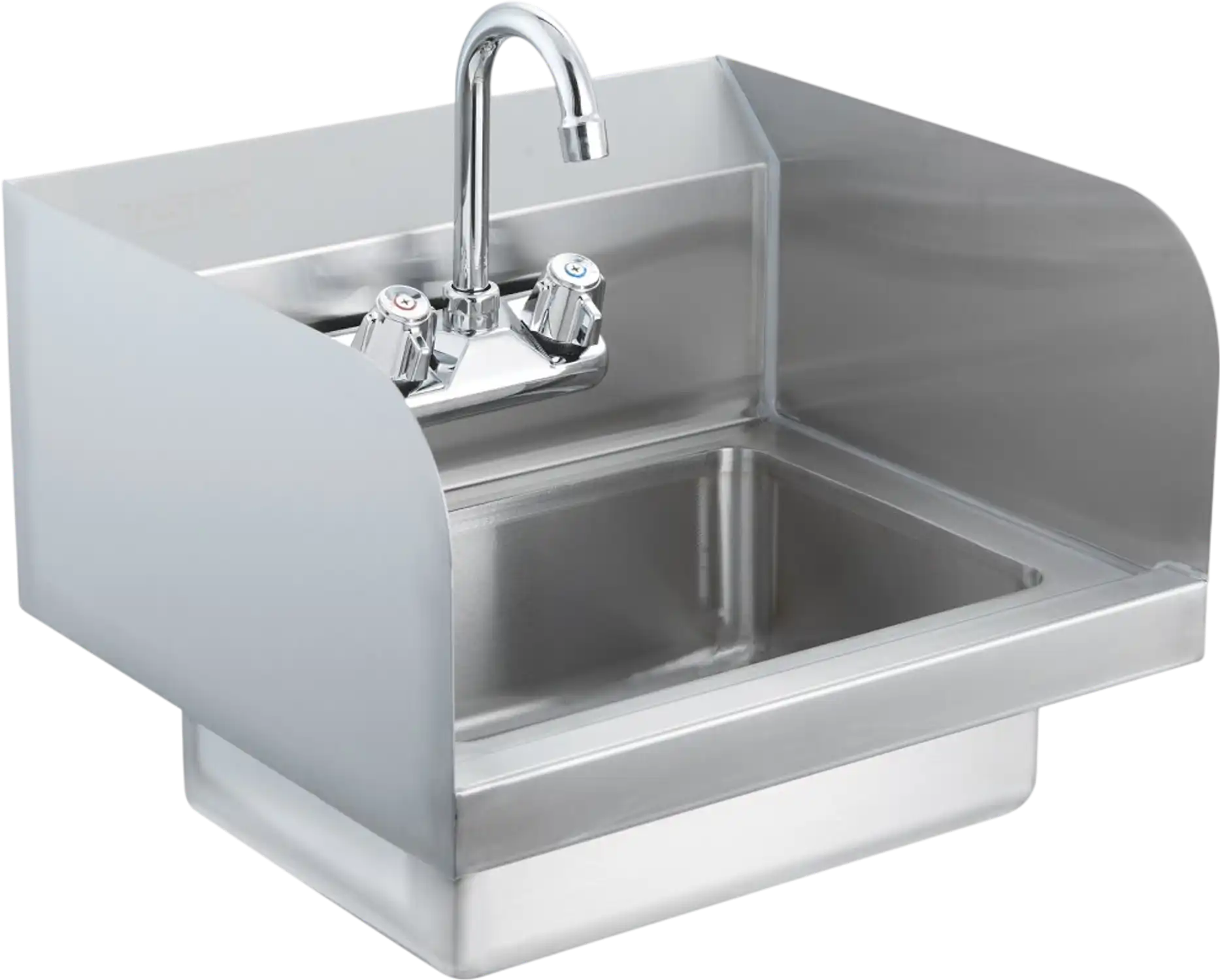 Vevor Hand Sink Commercial Wall-Mount Stainless Steel Basin with Faucet & Side Splash New