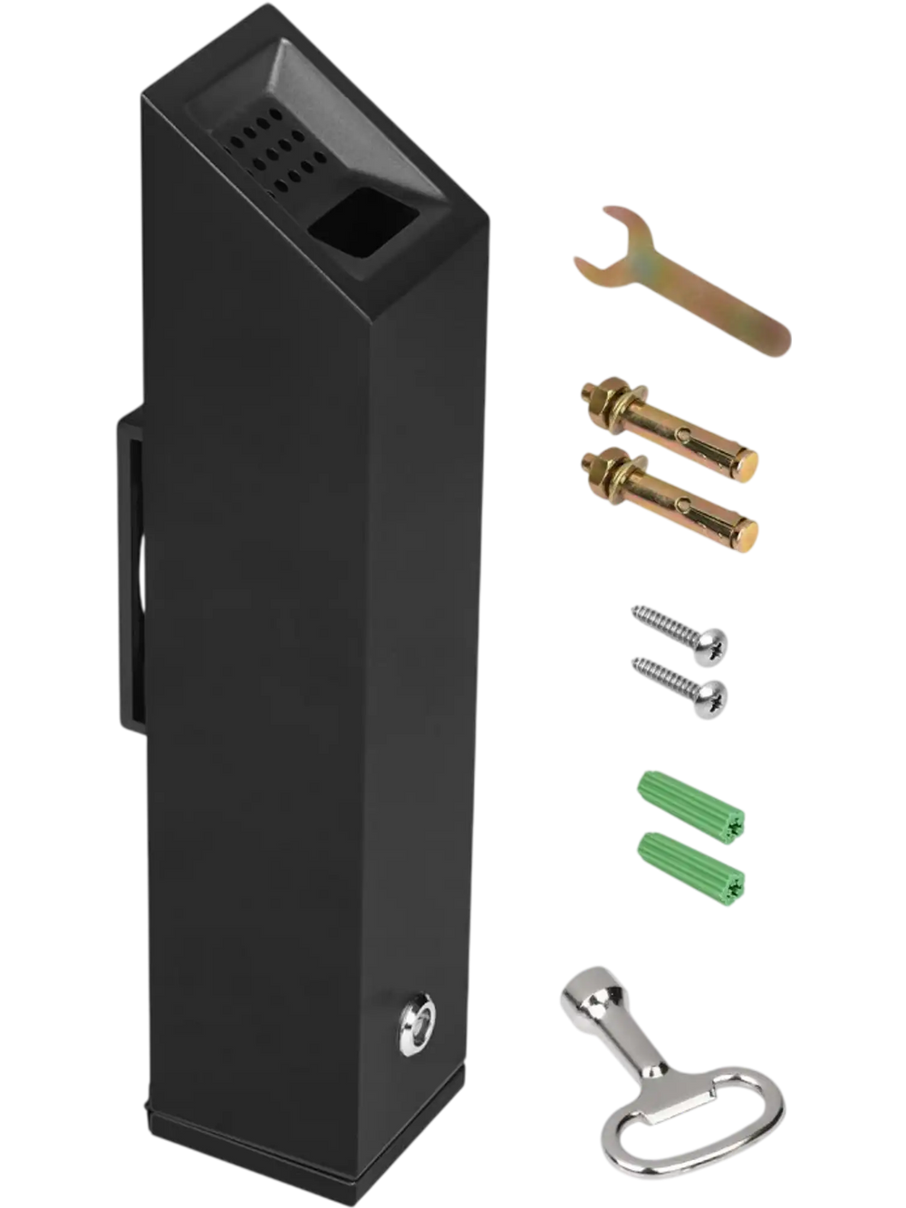 VEVOR Cigarette Butt Receptacle, Stainless Steel Cuboid Cigarette Butt Container, Wall Mounted and Weatherproof Outdoor Cigarette Butt Disposal for Garden, Office, Restaurant, Hotel, Bar, Black
