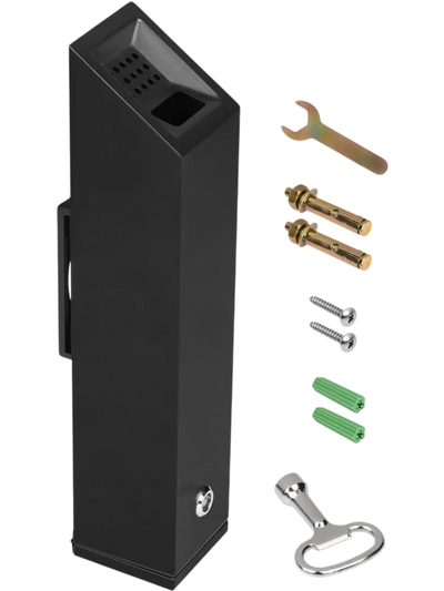 VEVOR Cigarette Butt Receptacle, Stainless Steel Cuboid Cigarette Butt Container, Wall Mounted and Weatherproof Outdoor Cigarette Butt Disposal for Garden, Office, Restaurant, Hotel, Bar, Black