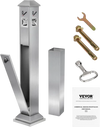 VEVOR Cigarette Butt Receptacle, Square Cigarette Butt Container with 4 Disposal Openings & Top Cover, Stainless Steel Outdoor Cigarette Butt Disposal for Garden, Office, Restaurant, Hotel, Silver