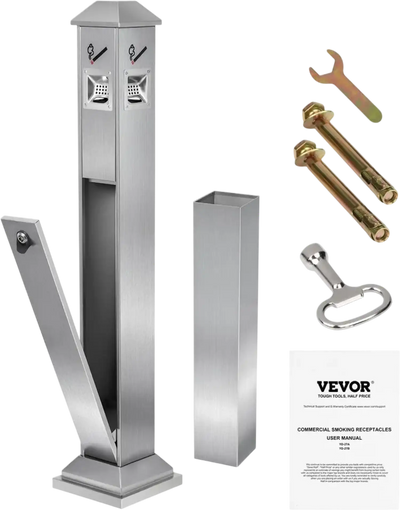 Vevor Cigarette Butt Receptacle Outdoor Standing Ashtray New