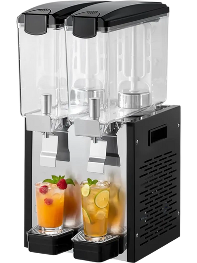 Vevor Commercial Beverage Dispenser 2-Tank 10 L Stainless Steel Juice Machine New