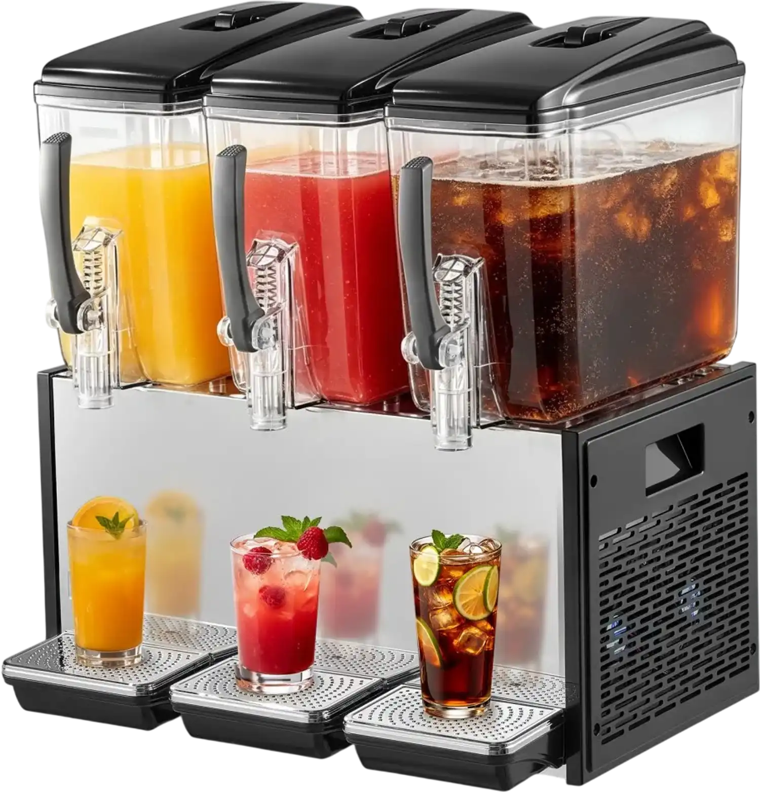 Vevor Commercial Beverage Dispenser 3 x 12 L Stainless Steel Juice Drink Machine New