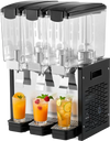 VEVOR Commercial Beverage Dispenser 3 Tanks 10 L / 10.6 QT Per Tank, Stainless Steel Juice Dispenser, Ice Tea Drink Machine with 45℉ to 54℉ Cooling Temperature, for Cold Drink Restaurant Bar Party