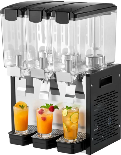 Vevor Beverage Dispenser Commercial 3-Tank 10 L Stainless Steel Juice Drink Machine New
