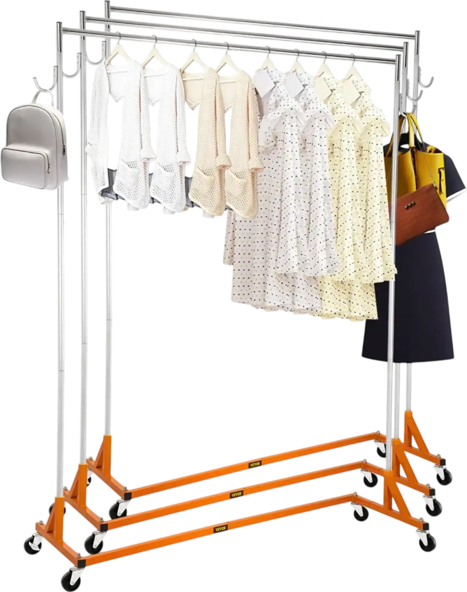 Vevor Garment Rack Z Base Rolling Clothing Rack 65