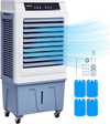 VEVOR Evaporative Air Cooler, 3100 CFM with 9 Gallon Water Tank Swamp Cooler, Portable Cooling Fan with Remote Control, 12H Timer, 4 Ice Boxes, Quiet Operation, 3 Wind Speeds for Outdoor Indoor Use
