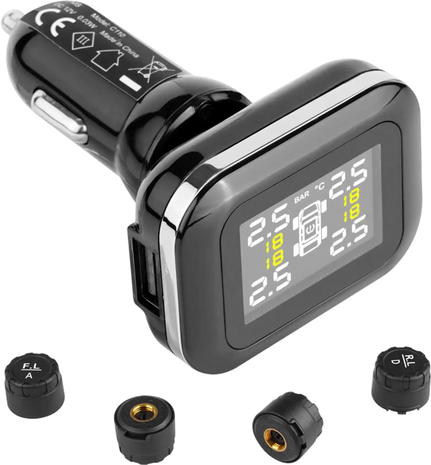 Vevor Tire Pressure Monitoring System Real-Time RV Trailer TPMS with 4 Sensors New