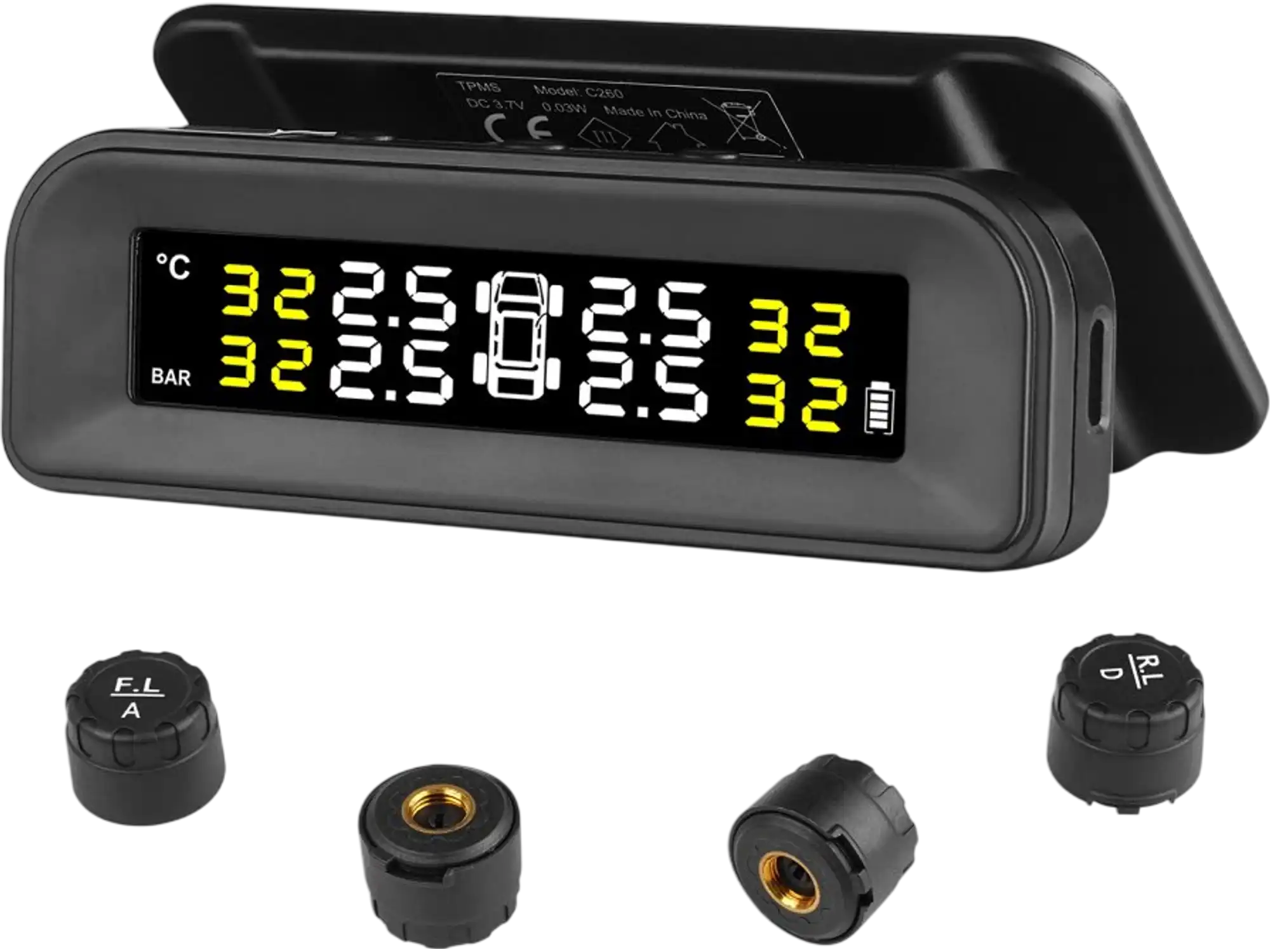Vevor Tire Pressure Monitoring System RV Trailer TPMS with 4 Sensors Solar Charging New