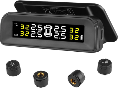 Vevor Tire Pressure Monitoring System RV Trailer TPMS with 4 Sensors Solar Charging New
