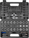 VEVOR Tap and Die Set, 60-Piece Metric and SAE Sizes M3 to M12, #4 to 1/2", with Coarse and Fine Thread Taps and Dies, Wrench, Carrying Case and Complete Accessories, for Threading and Rethreading