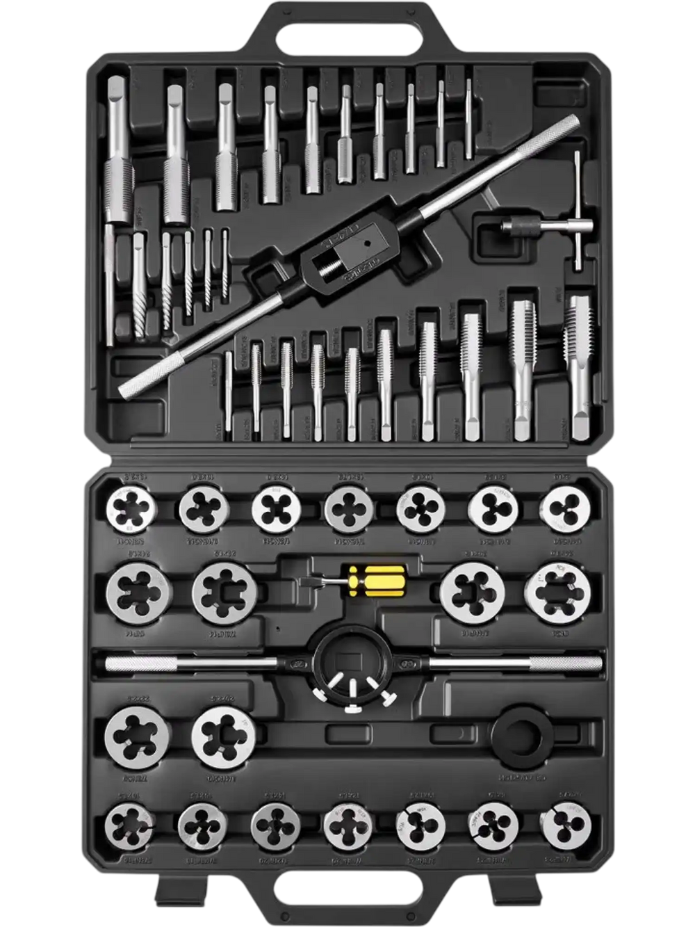 VEVOR Tap and Die Set, 51-Piece Metric Sizes M6 to M24, with Coarse and Fine Thread Taps and Dies, Wrench, Carrying Case and Complete Accessories, Bearing Steel, for Threading and Rethreading Threads