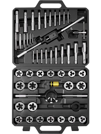 Vevor Tap and Die Set 51-Piece Metric M6-M24 Bearing Steel Threading and Rethreading Kit New