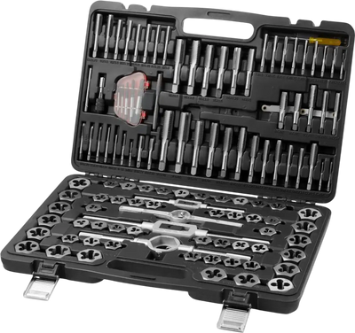 Vevor Tap and Die Set 116-Piece Metric and SAE Bearing Steel Threading Tool Kit New